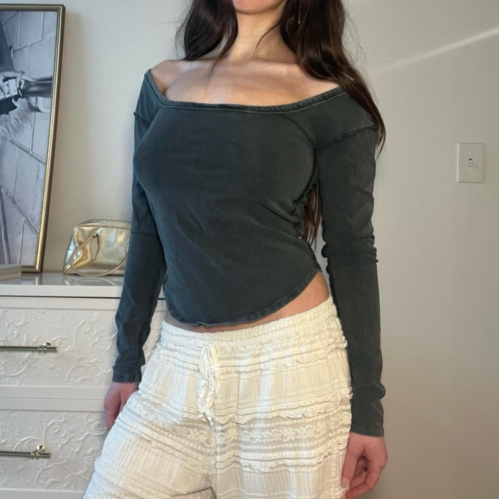 Free People Off-Shoulder Long Sleeve Top